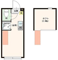 ハーモニーテラス南砂町 2階ワンルームの間取り
