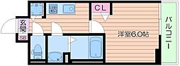 プレサンス梅田東アルファ 1Kの間取図画像
