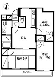 ラフィーネ相模原 3DKの間取図画像
