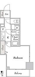 Premier市谷薬王寺 1Kの間取図画像