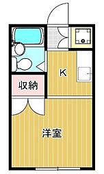 ファミリーコーポ笈川F ワンルームの間取図画像