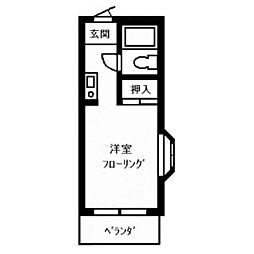 ラヴェンダー保谷 3階1Kの間取り