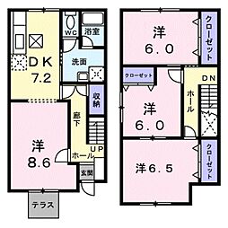 シャルマン　メゾン 1階4DKの間取り