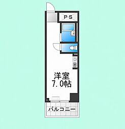 川口ハイツ ワンルームの間取図画像