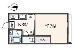 ファミーユ 1Kの間取図画像