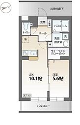 フローラルコートN 1LDKの間取図画像