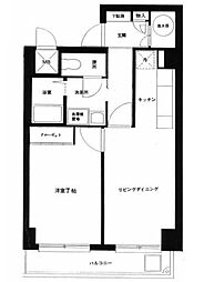 JR山手線 五反田駅 徒歩3分の賃貸マンション 5階1LDKの間取り