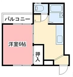 さくらハイツ 1Kの間取図画像
