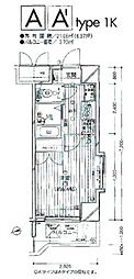 メインステージ早稲田 1Kの間取図画像