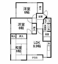 所沢グリーンハイツ 3SLDKの間取図画像