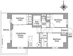 COMFORIALIV大森西 3LDKの間取図画像