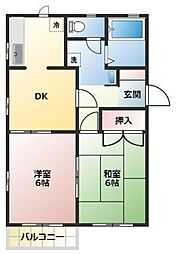 ハイネスヒルズ 2DKの間取図画像