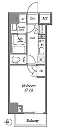 ジェノヴィア本所吾妻橋スカイガーデン 1Kの間取図画像