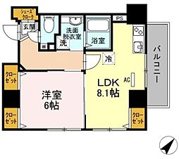 BerteSoyaKHK 1LDKの間取図画像