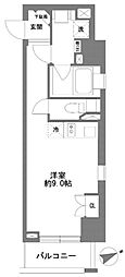 コスモグラシア清澄白河 ワンルームの間取図画像