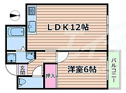 JMRレジデンス新大阪 1LDKの間取図画像