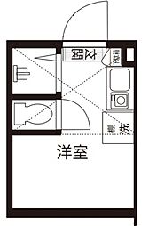 GARUNA OKUBO ワンルームの間取図画像