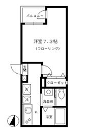 アミル中十条 1Kの間取図画像