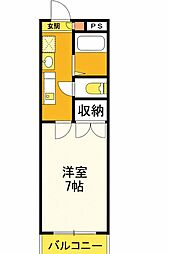 サニーエステート 1Kの間取図画像