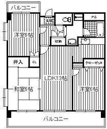 プレザント博多南 3LDKの間取図画像