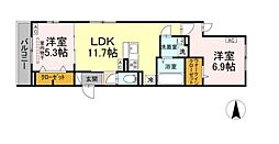 セレスティア北小岩III 2LDKの間取図画像
