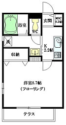 ヘーベルメゾン高円寺 1Kの間取図画像