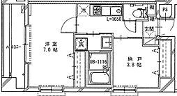 ユニポート相模 1SKの間取図画像