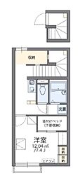 レオパレスサンモールガーデン 1Kの間取図画像