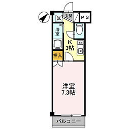 ローズハイツT・K 1Kの間取図画像