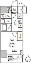セトルコート品川戸越 1Kの間取図画像