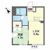 パークサイド古城　Ｃ 102 ｜ 岩手県北上市川岸４丁目4-6（賃貸アパート1LDK・1階・30.00㎡） その2