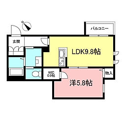 Feliseed 1LDKの間取図画像