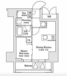 ラクレイス曳舟 1DKの間取図画像