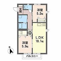 ソディアＣ 201 ｜ 山形県山形市飯田３丁目10-19（賃貸アパート2LDK・2階・52.80㎡） その2