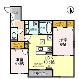 ラ・ルーチェ 2LDKの間取図画像