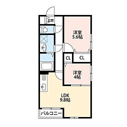Clairlamaison茅ヶ崎 2LDKの間取図画像