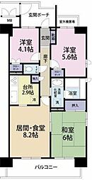 船橋ヒルズ 3LDKの間取図画像