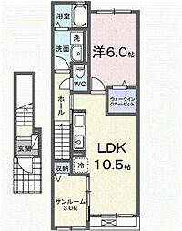 フィオラ 1LDKの間取図画像