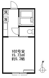 コンフォート中野坂上 ワンルームの間取図画像