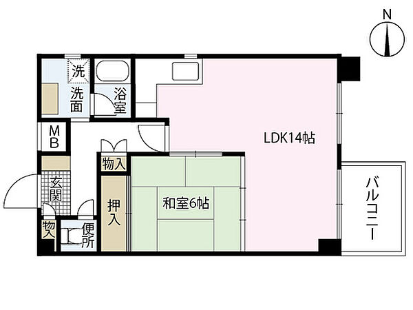 ベルソーレ松本 ｜広島県広島市中区十日市町1丁目(賃貸マンション1LDK・3階・55.84㎡)の写真 その2