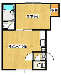 シャネル南郷 203 2階1LDKの間取り