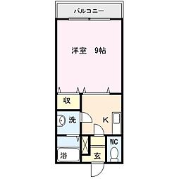 ハイツベアーズ 1DKの間取図画像