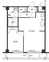 本陣ロイヤル西泉 1LDKの間取図画像