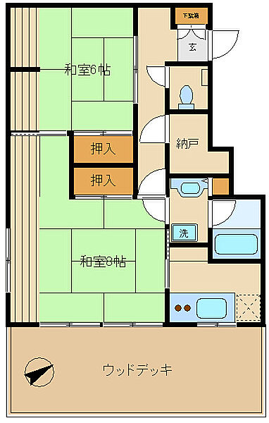 fit・代々木公園 107｜東京都渋谷区富ヶ谷１丁目(賃貸マンション2SK・1階・60.00㎡)の写真 その2