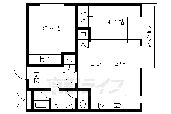 パラドール宮前橋 204｜京都府京都市伏見区納所町(賃貸マンション2LDK・2階・64.00㎡)の写真 その2