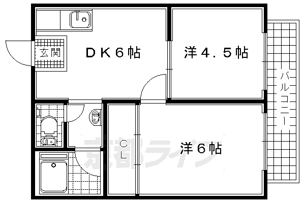 サンシティ半白 201｜京都府宇治市宇治半白(賃貸アパート2DK・2階・33.00㎡)の写真 その2