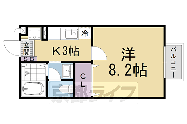 京都府京都市山科区日ノ岡鴨土町(賃貸アパート1K・1階・26.71㎡)の写真 その2