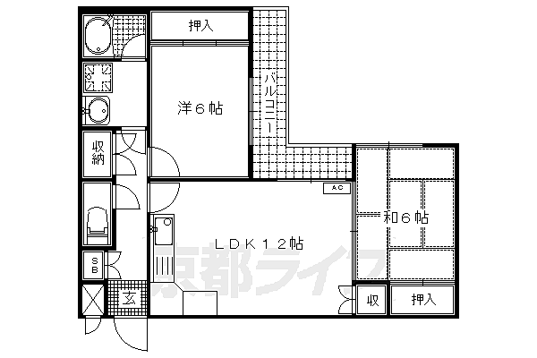 パラドール宮前橋 201｜京都府京都市伏見区納所町(賃貸マンション2LDK・2階・55.00㎡)の写真 その2