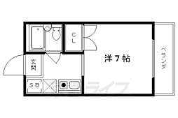 向島スタジオフラッツ 3階1Kの間取り