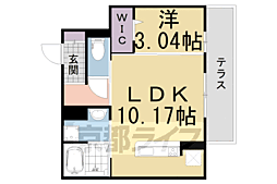 JR片町線(学研都市線) 大住駅 徒歩11分の賃貸アパート 1階1LDKの間取り